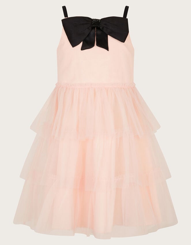 Paris Bow Tulle Ruffle Dress, Pink (PINK), large