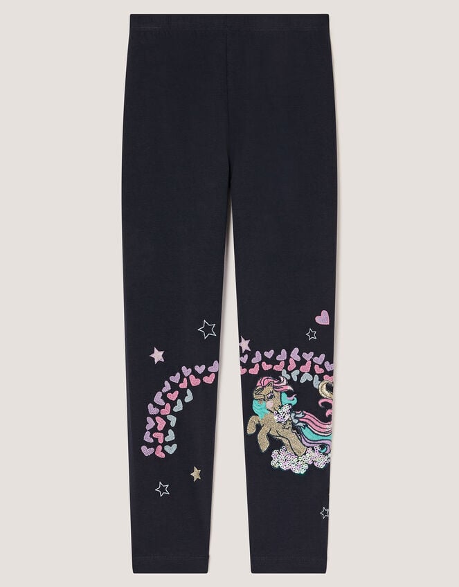 Monsoon x My Little Pony Embroidered Leggings, Blue (NAVY), large