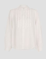 Chiara Frill Cotton Blouse, Ivory (IVORY), large