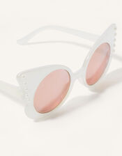 Pearlised Butterfly Shape Sunglasses, , large