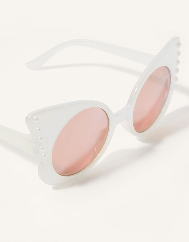 Pearlised Butterfly Shape Sunglasses, , large