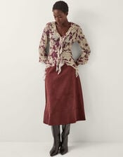 Bora Floral Ruffle Top, Natural (NATURAL), large