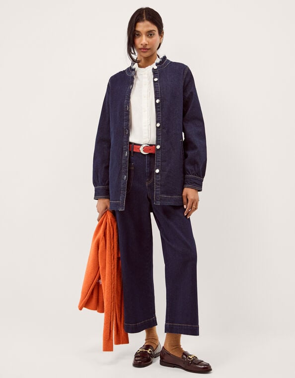 Sadie Frill Denim Jacket, Blue (INDIGO), large