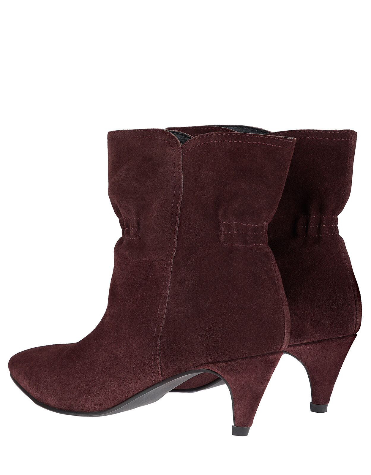 Ruched Suede Ankle Boots Red | Shoes 