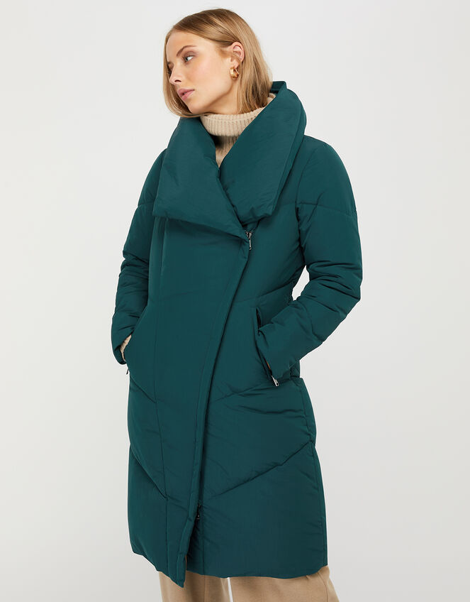 Dhalia Long Duvet Coat, Teal (TEAL), large