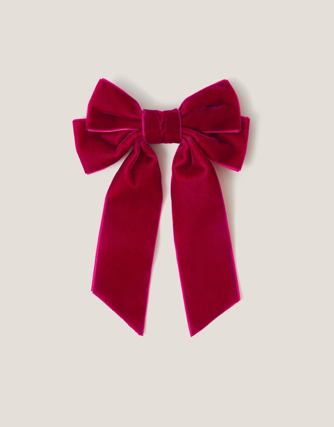 Velvet Ribbon Bow Hair Clip, , large