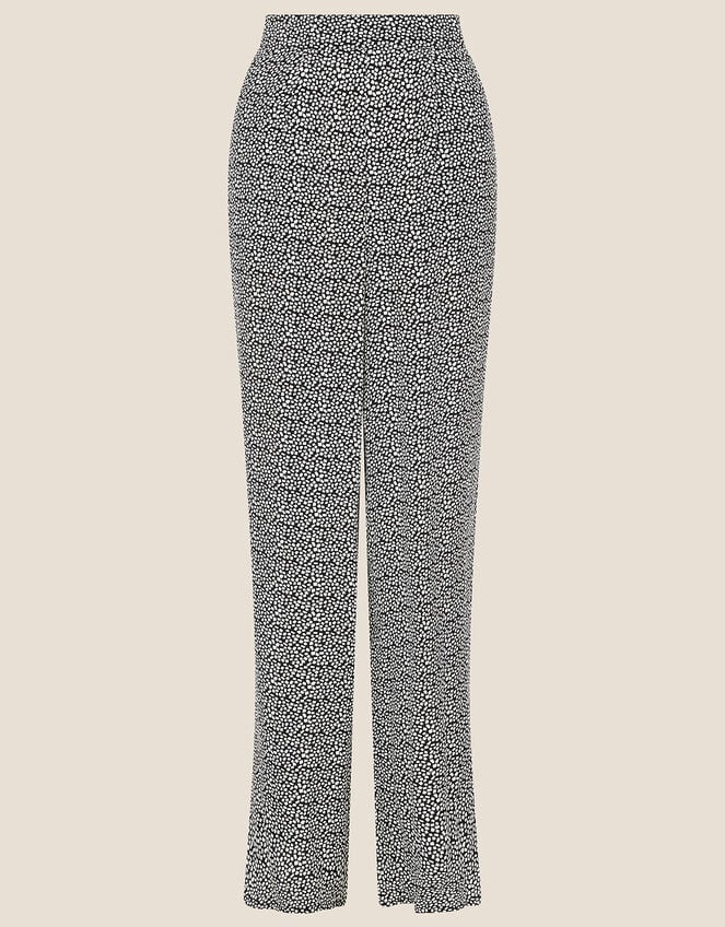 Printed Trousers in Sustainable Viscose, Black (BLACK), large