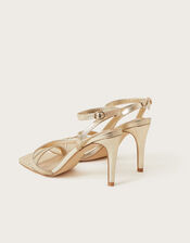 Strappy Square Toe Sandals, Gold (GOLD), large