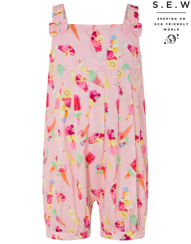 Baby Erica Ice Cream Jumpsuit in Organic Cotton, Pink (PALE PINK), large