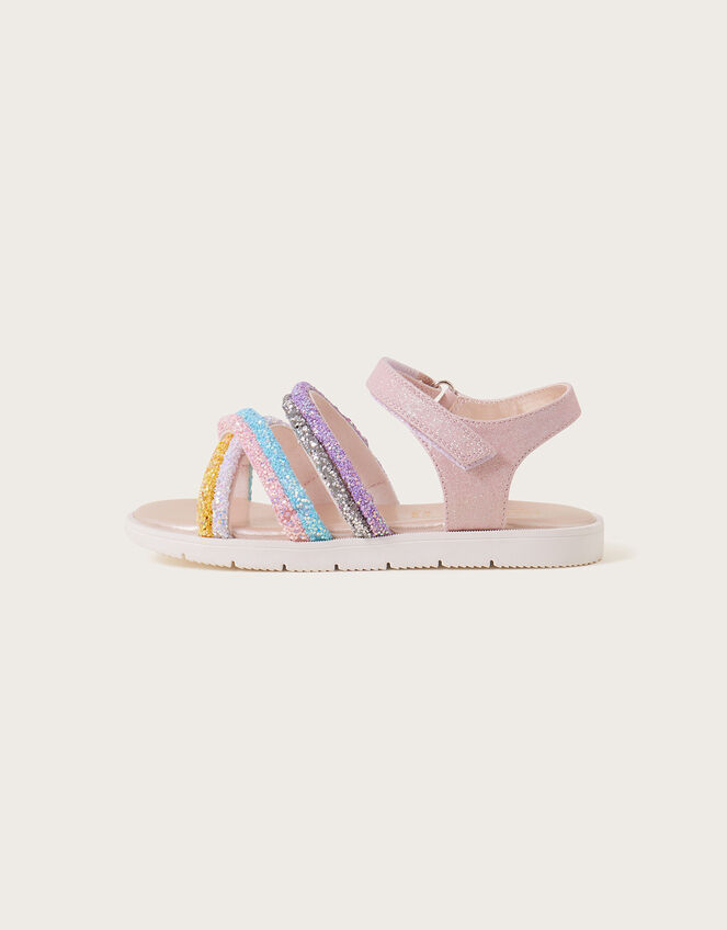 Glitter Strap Rainbow Sandals Multi