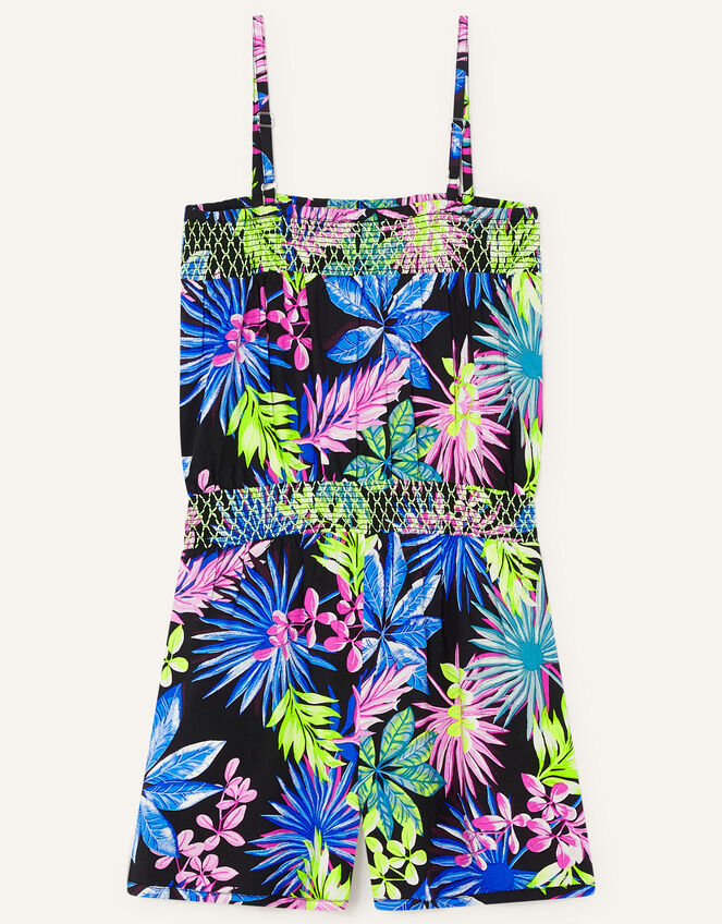 Palm Print Playsuit, Black (BLACK), large