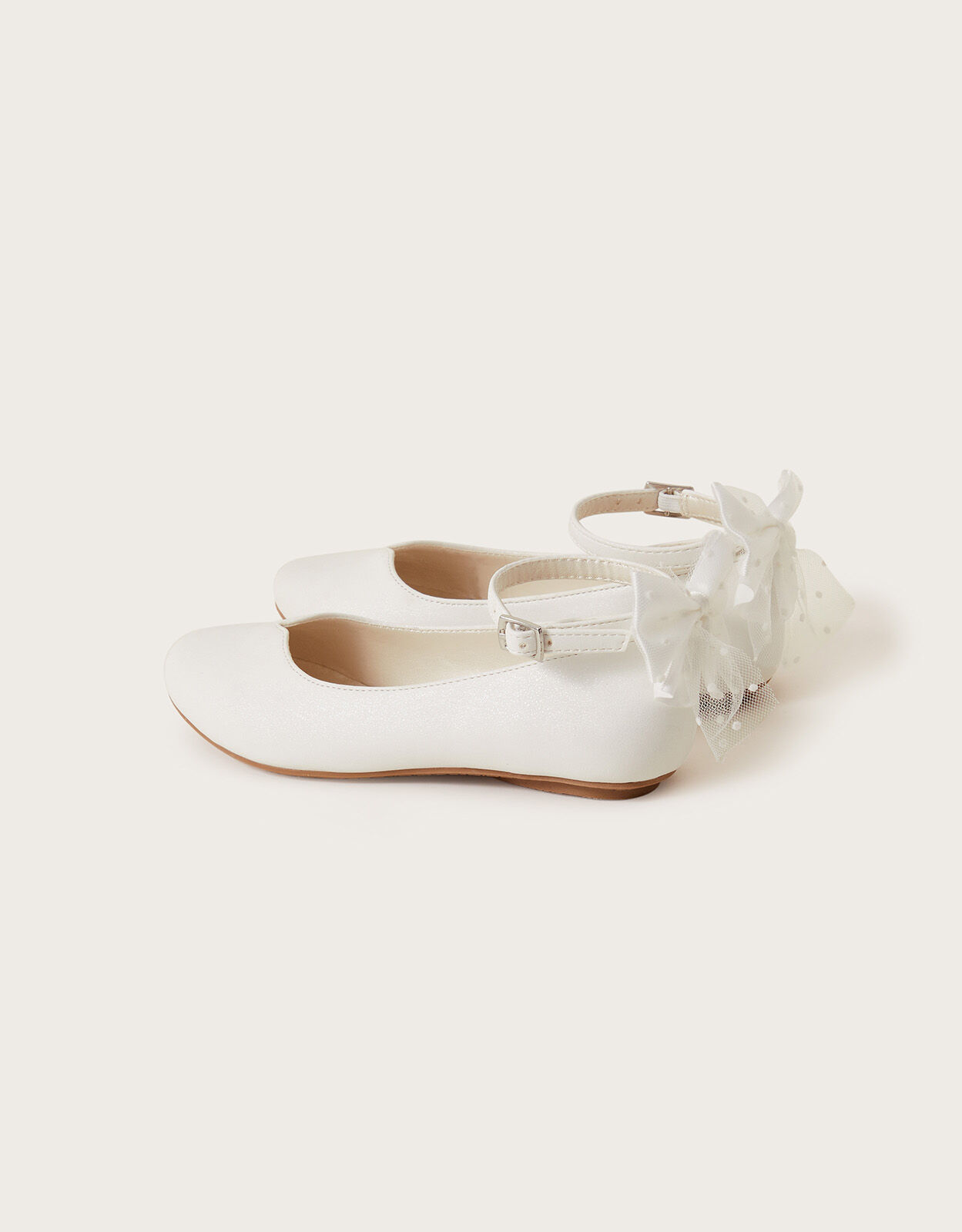 Spot Bow Communion Ballet Flats White