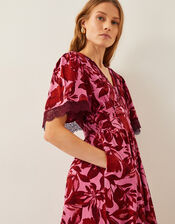 Aimee Floral Print Jersey Midi Dress, Pink (PINK), large