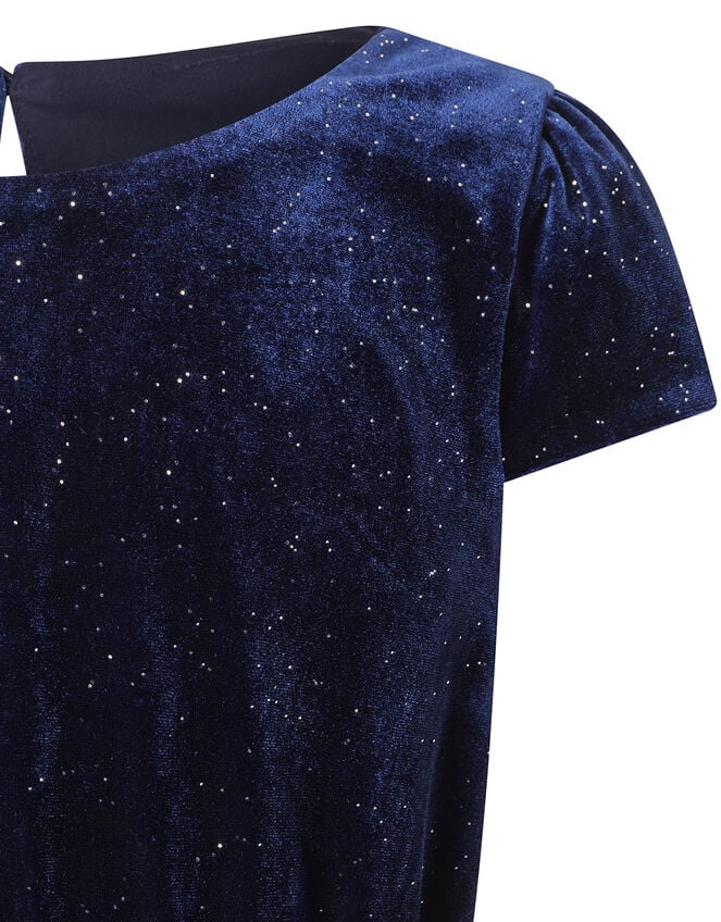 Shimmer Velvet Playsuit, Blue (NAVY), large