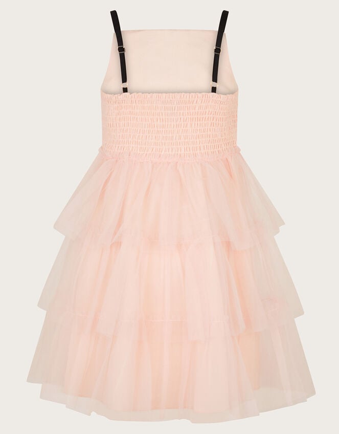 Paris Bow Tulle Ruffle Dress, Pink (PINK), large