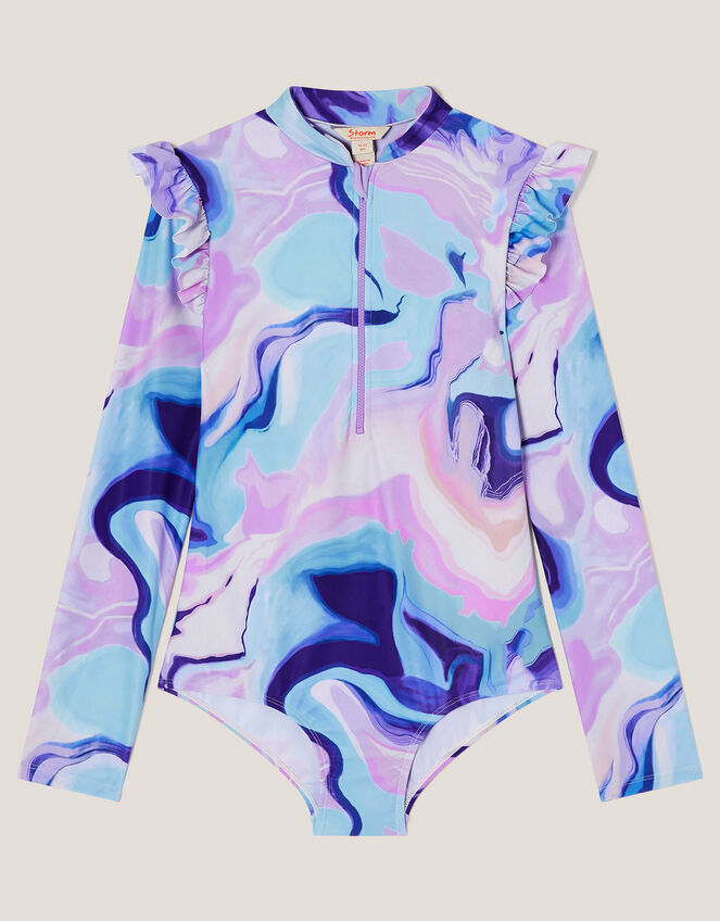 Marble UPF 50+ Long Sleeve Swimsuit, Multi (MULTI), large