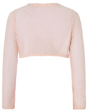 Gracie Shimmer Cropped Cardigan, Pink (PINK), large