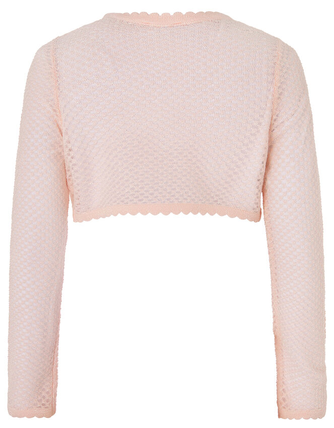 Gracie Shimmer Cropped Cardigan, Pink (PINK), large