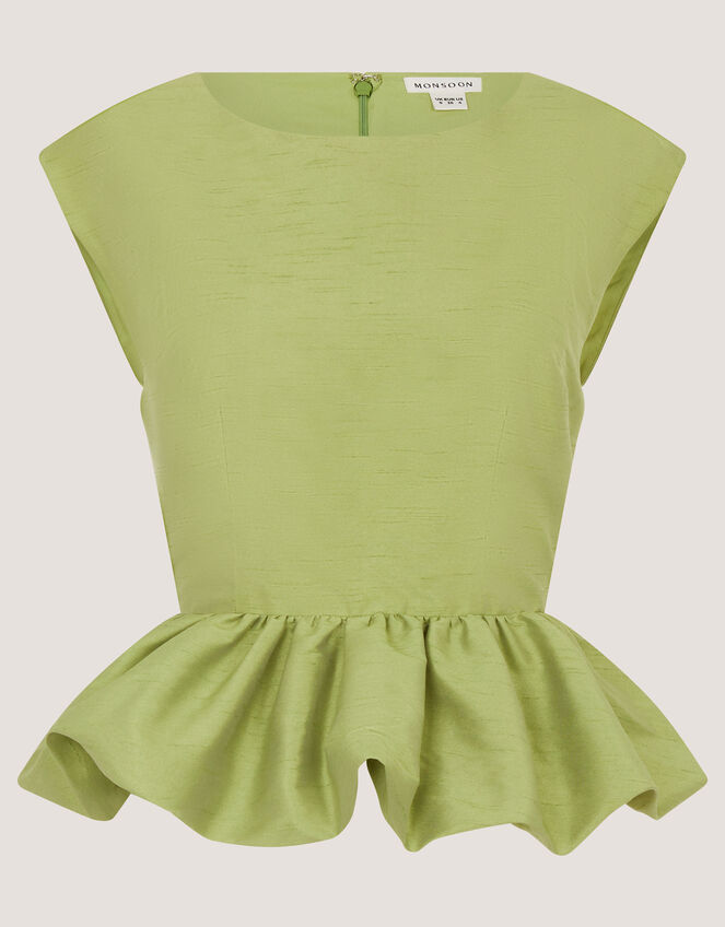 Dahlia Sleeveless Peplum Top Green