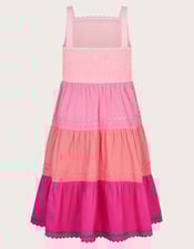 Ric Rac Colour Block Tiered Dress, Pink (PINK), large