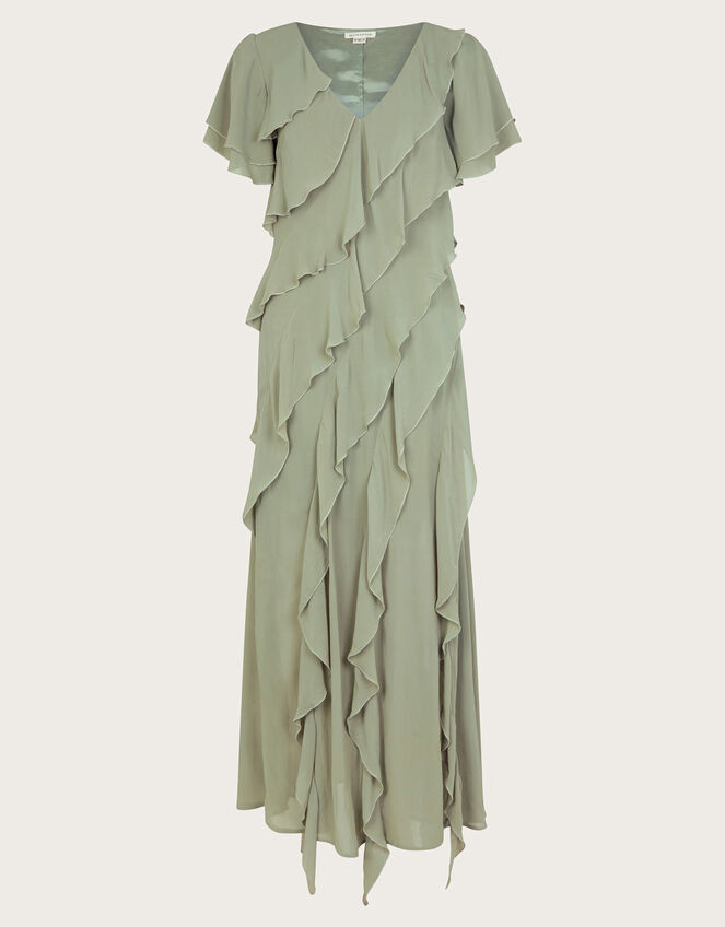 Renata Ruffle Maxi Dress, Green (SAGE), large