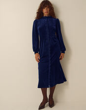 Pip Pinktuck Velvet Midi Dress, Blue (MIDNIGHT), large