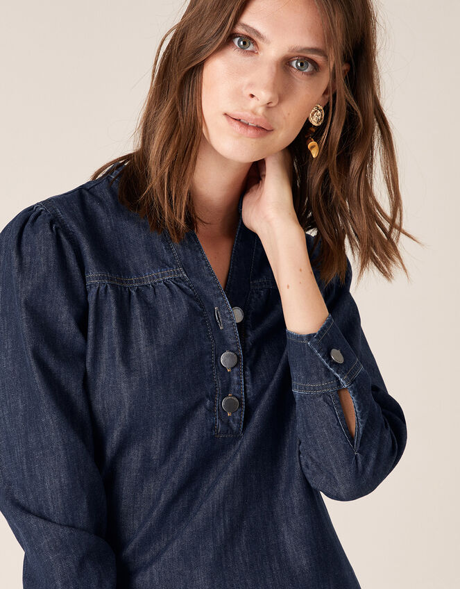 Knee-Length Denim Dress Blue | Day Dresses | Monsoon UK.