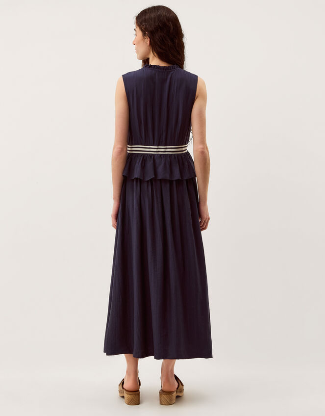 Cece V-Neck Stripe Bow Midi Dress, Blue (NAVY), large