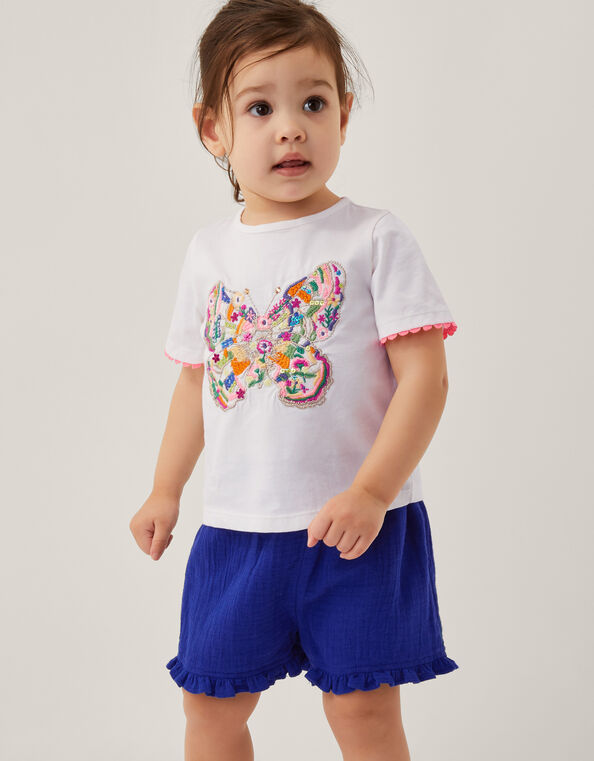 Baby Jersey Butterfly T-Shirt & Shorts Set, Ivory (IVORY), large