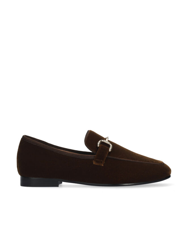 Bibi Lou Ashe Velvet Loafers, Brown (BROWN), large
