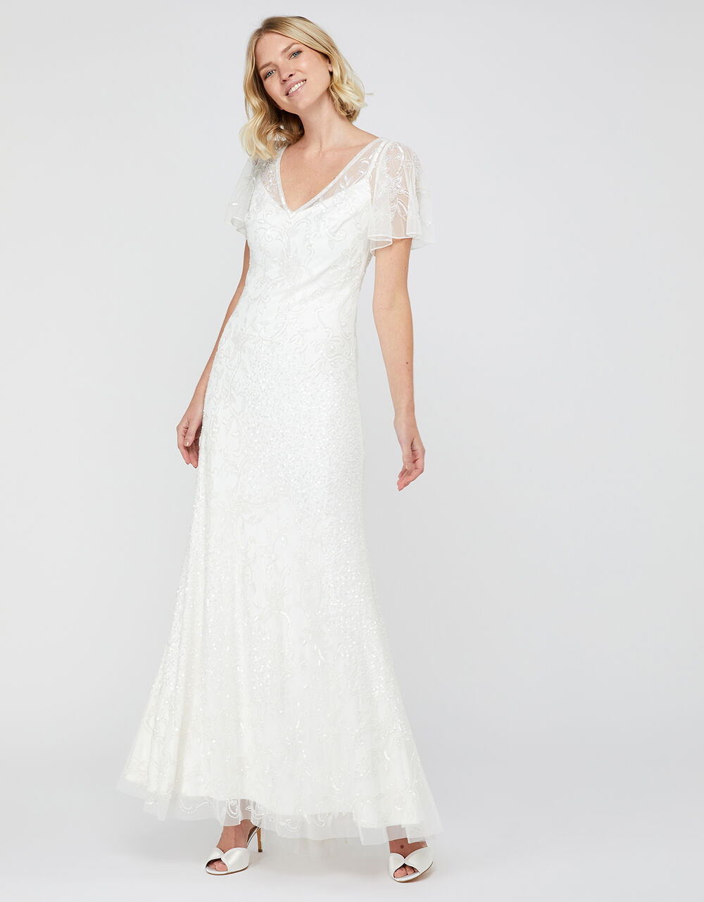 Kitty Bridal Embellished Maxi Dress Ivory Wedding Dresses Monsoon UK.