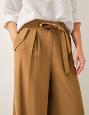 Nina Wide Leg Trousers, Brown (TOBACCO), large