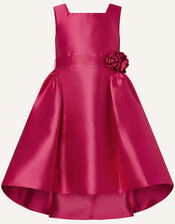 Cynthia Corsage Belt Dress, Red (RED), large