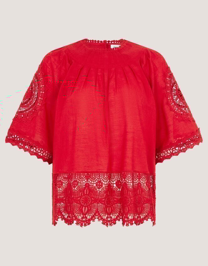 Emory Floral Lace Top, Red (RED), large