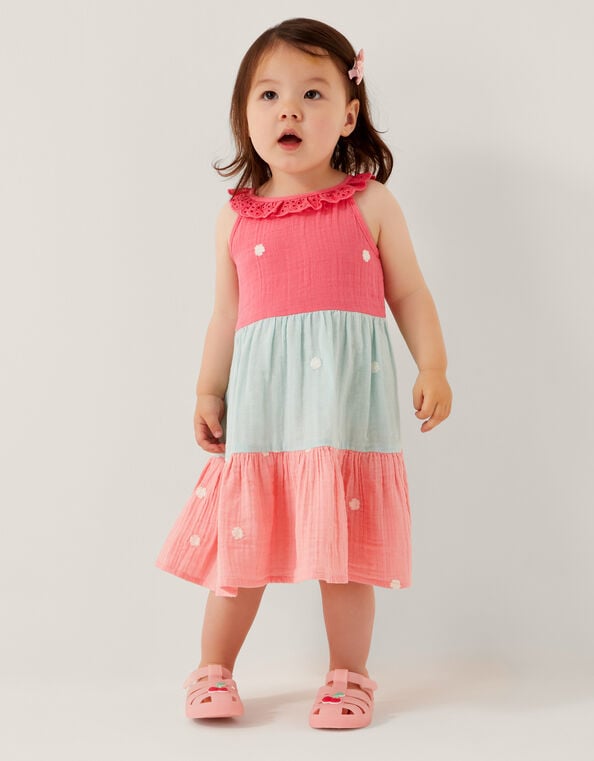 Baby Floral Embroidered Tiered Dress, Multi (MULTI), large