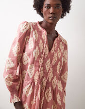 East Kaira Abstract Pintuck Top, Pink (BLUSH), large