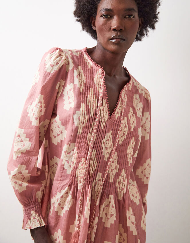 East Kaira Abstract Pintuck Top, Pink (BLUSH), large