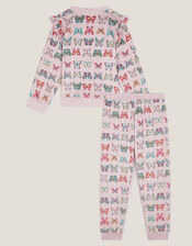 Butterfly Print Long Pyjamas Set, Pink (PINK), large