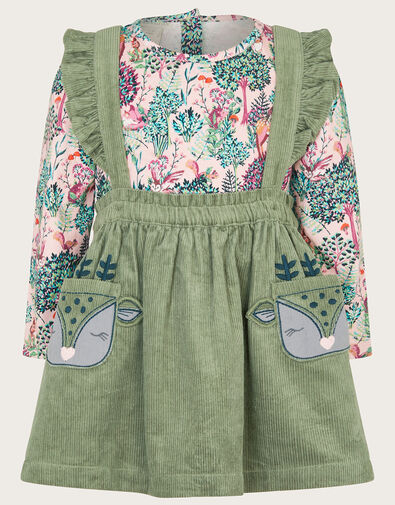 Baby Print Top and Pinny Set, Green (GREEN), large