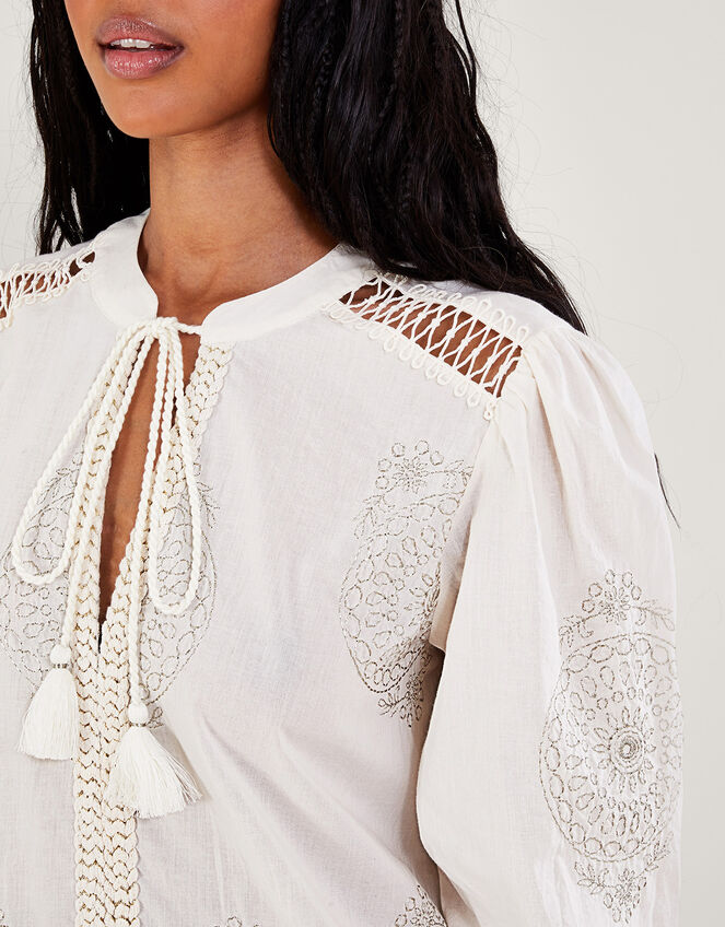 Penny Embroidered Kaftan, Ivory (IVORY), large