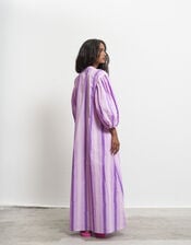 Par & Escala Tere Puff Sleeve Stripe Maxi Dress, Pink (PINK), large