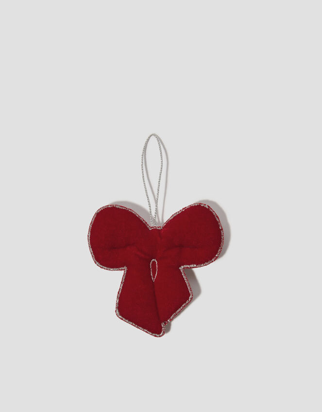 Embellished Bow Christmas Tree Decoration, Red (RED), large