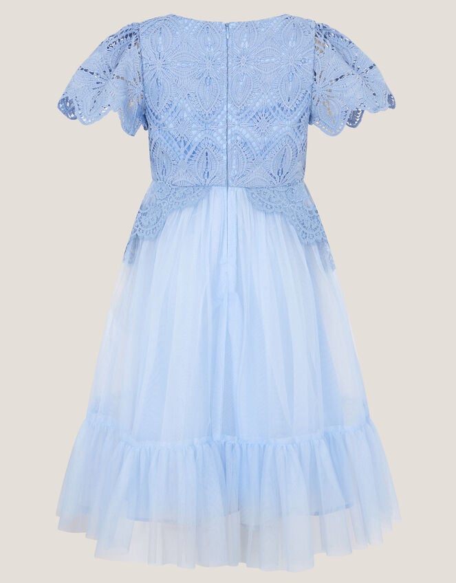 Monica Floral Lace Tulle Dress, Blue (PALE BLUE), large