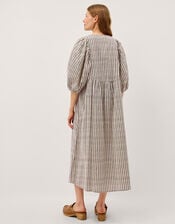 Laila Embellished Print Midi Dress, Ivory (IVORY), large