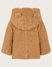Newborn Teddy Coat, Brown (BROWN), large