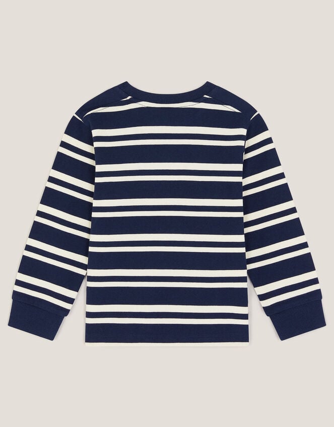 Fox Stripe Long Sleeve Top, Blue (BLUE), large