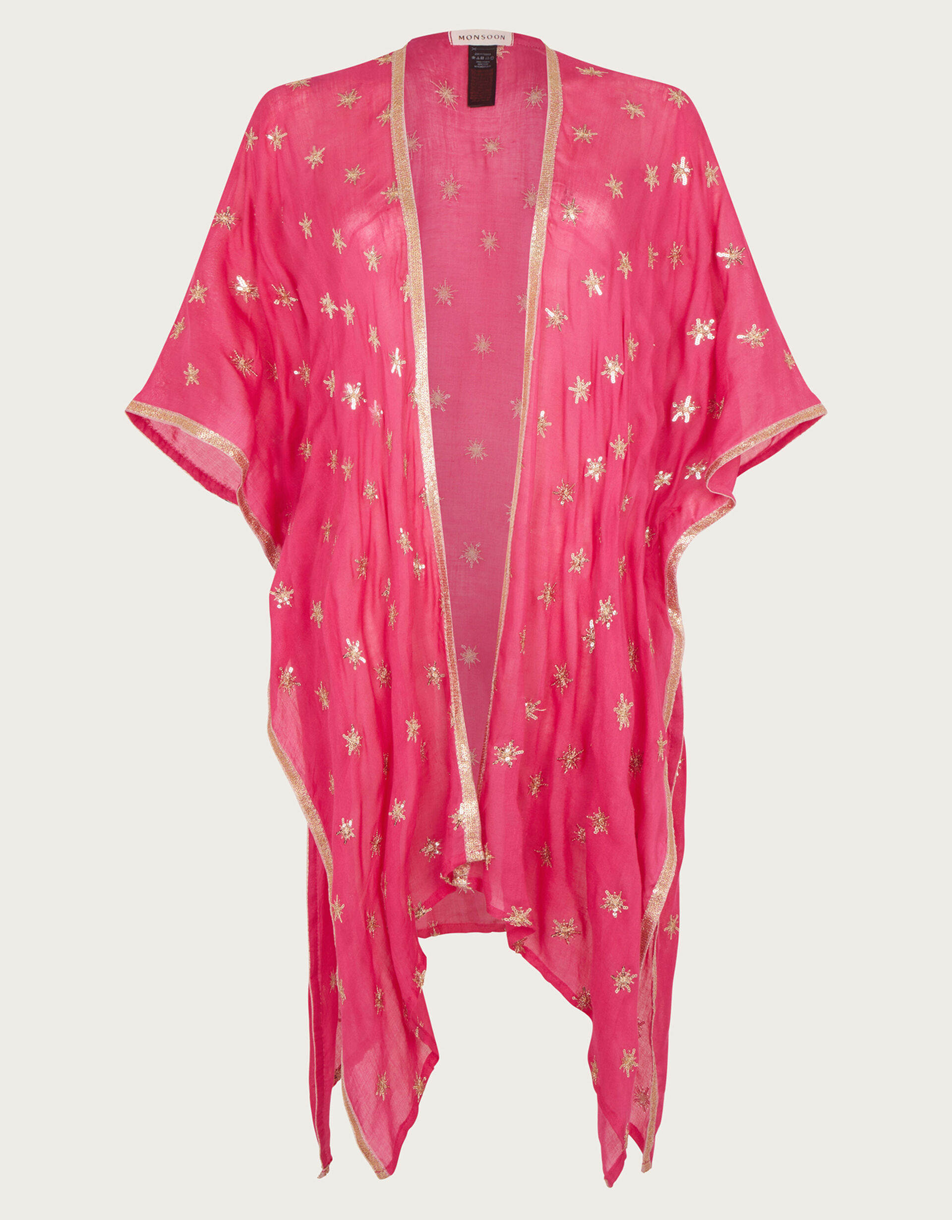 Star Embellished CoverUp Pink Kaftans & Kimonos Monsoon UK.