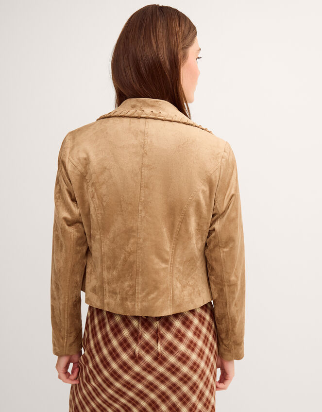 Sofia Faux Suede Jacket, Ivory (BLONDE), large