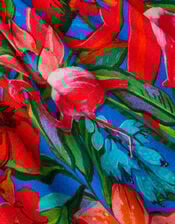 Tropical Print Jersey Beach Dress, Pink (PINK), large