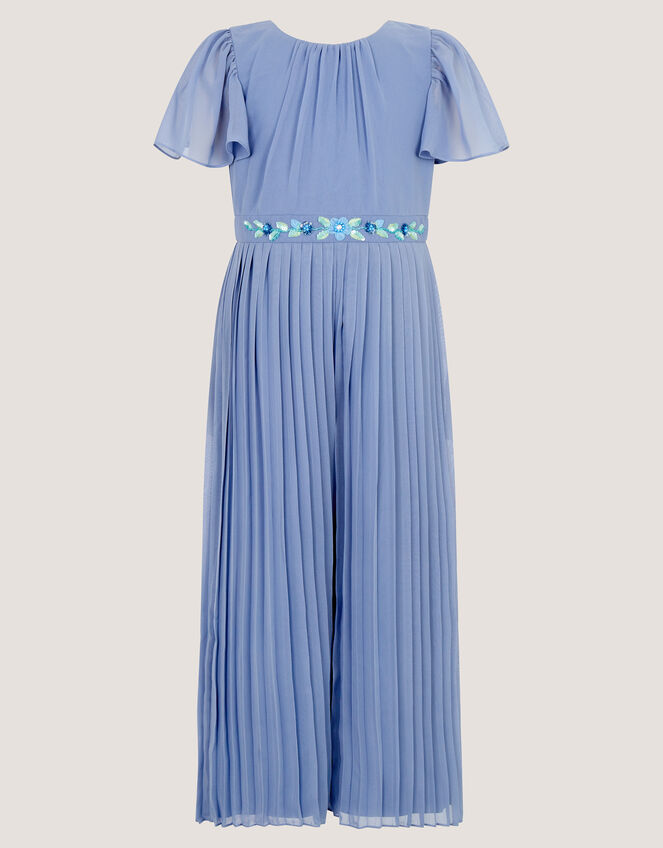 Ava Embellished Pleated Jumpsuit, Blue (BLUE), large